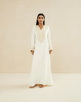 OFF WHITE EMBROIDERED CAFTAN