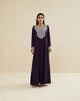 DARK PURPLE EMBROIDERED CAFTAN