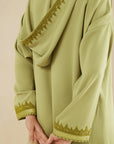 LIGHT GREEN MOROCCAN EMBROIDERY HOODIE