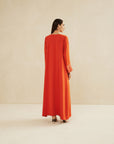 ORANGE EMBROIDERED CAFTAN