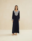 NAVY BLUE EMBROIDERED CAFTAN