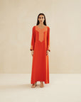 ORANGE EMBROIDERED CAFTAN