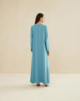 TEAL EMBROIDERED CAFTAN