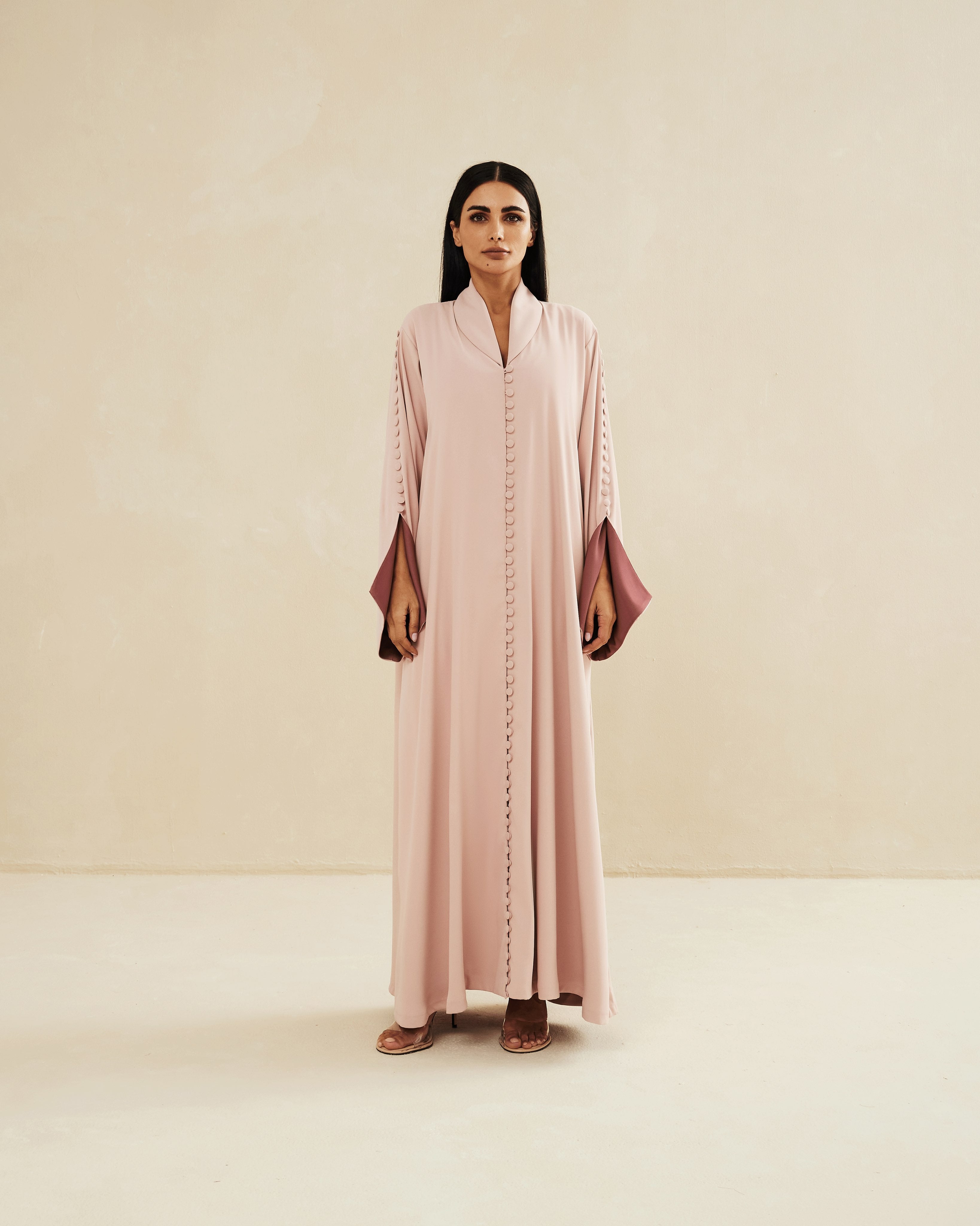LIGHT PINK TWO TONED LOOSE FIT CAFTAN – caftansofficial
