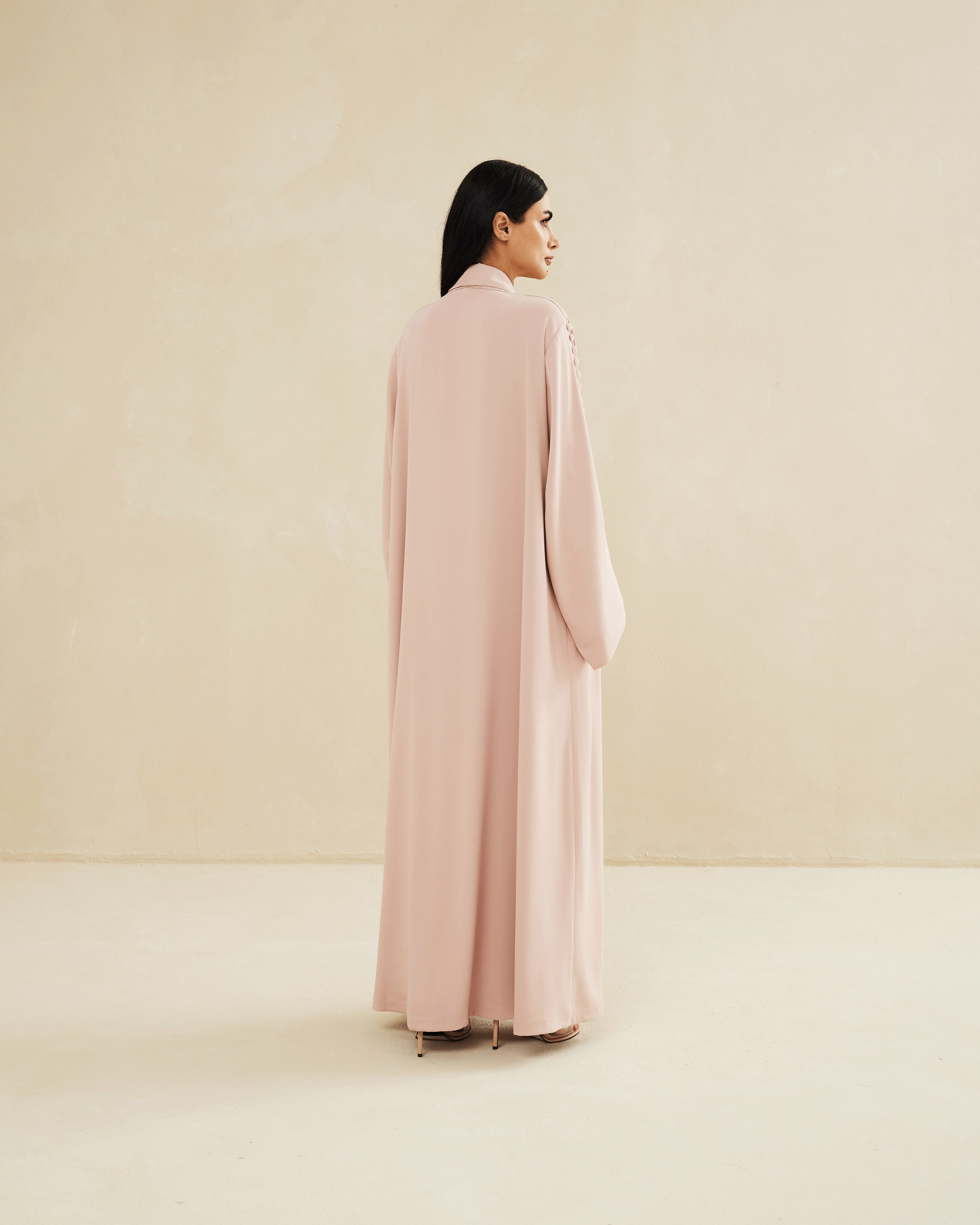 LIGHT PINK TWO TONED LOOSE FIT CAFTAN  caftansofficial
