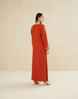 ORANGE EMBROIDERED CAFTAN