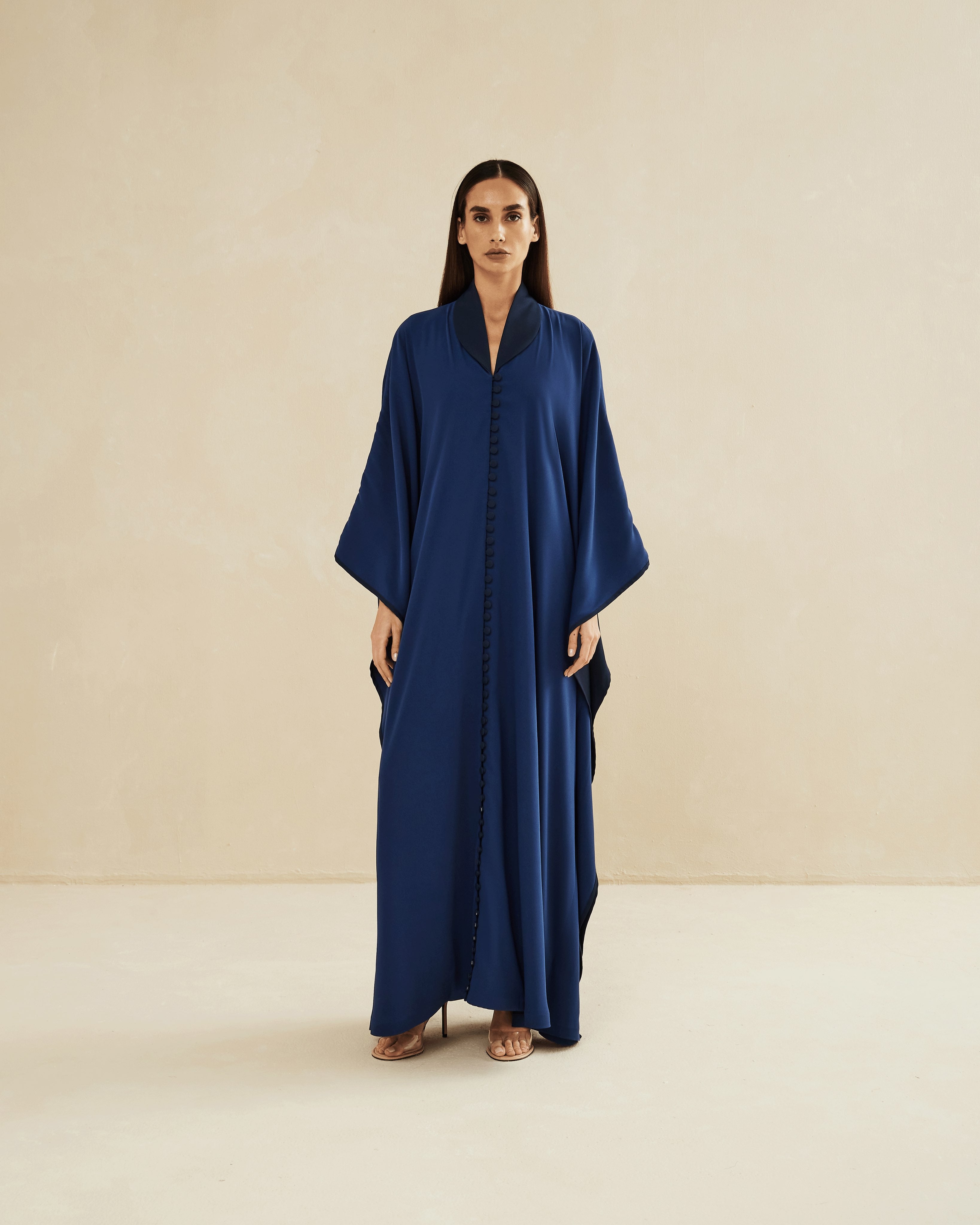 NAVY BLUE TWO TONED LOOSE FIT CAFTAN caftansofficial NAVY BLUE TWO TONED LOOSE FIT CAFTAN caftansofficial