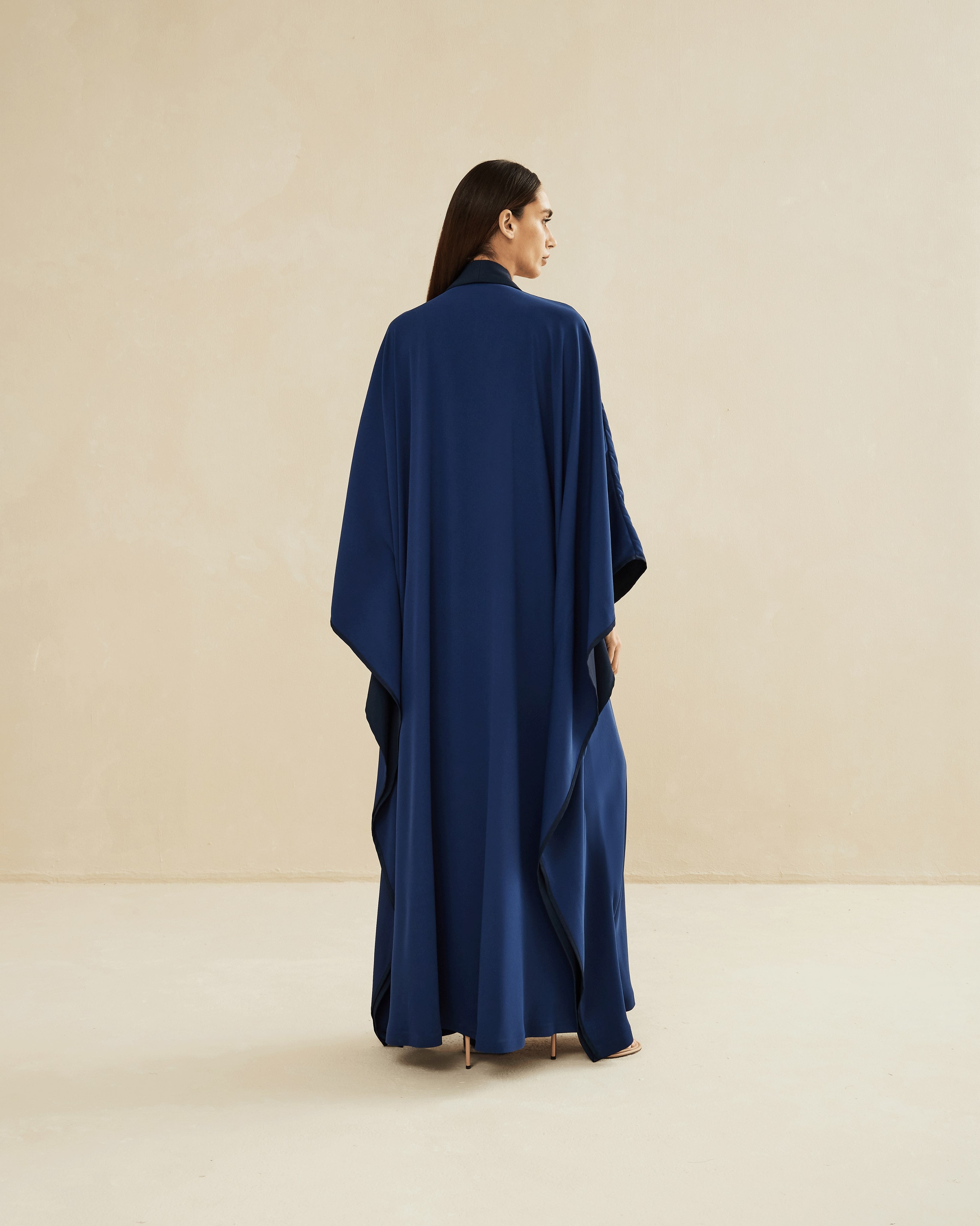 NAVY BLUE TWO TONED LOOSE FIT CAFTAN – caftansofficial