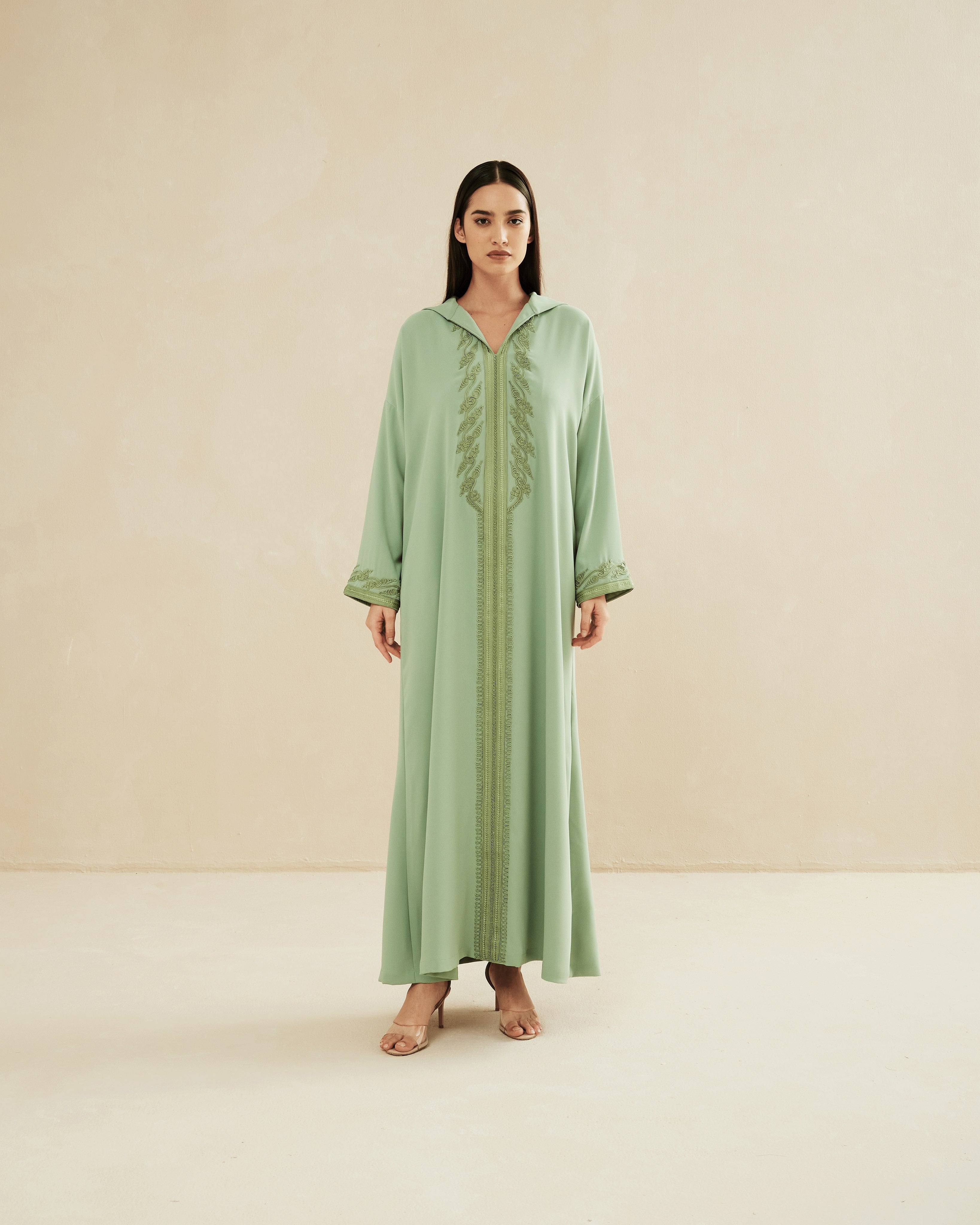 GREEN MOROCCAN EMBROIDERY HOODIE caftansofficial GREEN MOROCCAN EMBROIDERY HOODIE caftansofficial