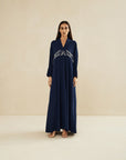 NAVY BLUE HAND EMBROIDERED LOOSE FIT CAFTAN