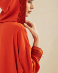 BRIGHT ORANGE MOROCCAN EMBROIDERY HOODIE