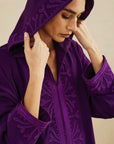 DARK PURPLE MOROCCAN EMBROIDERY HOODIE