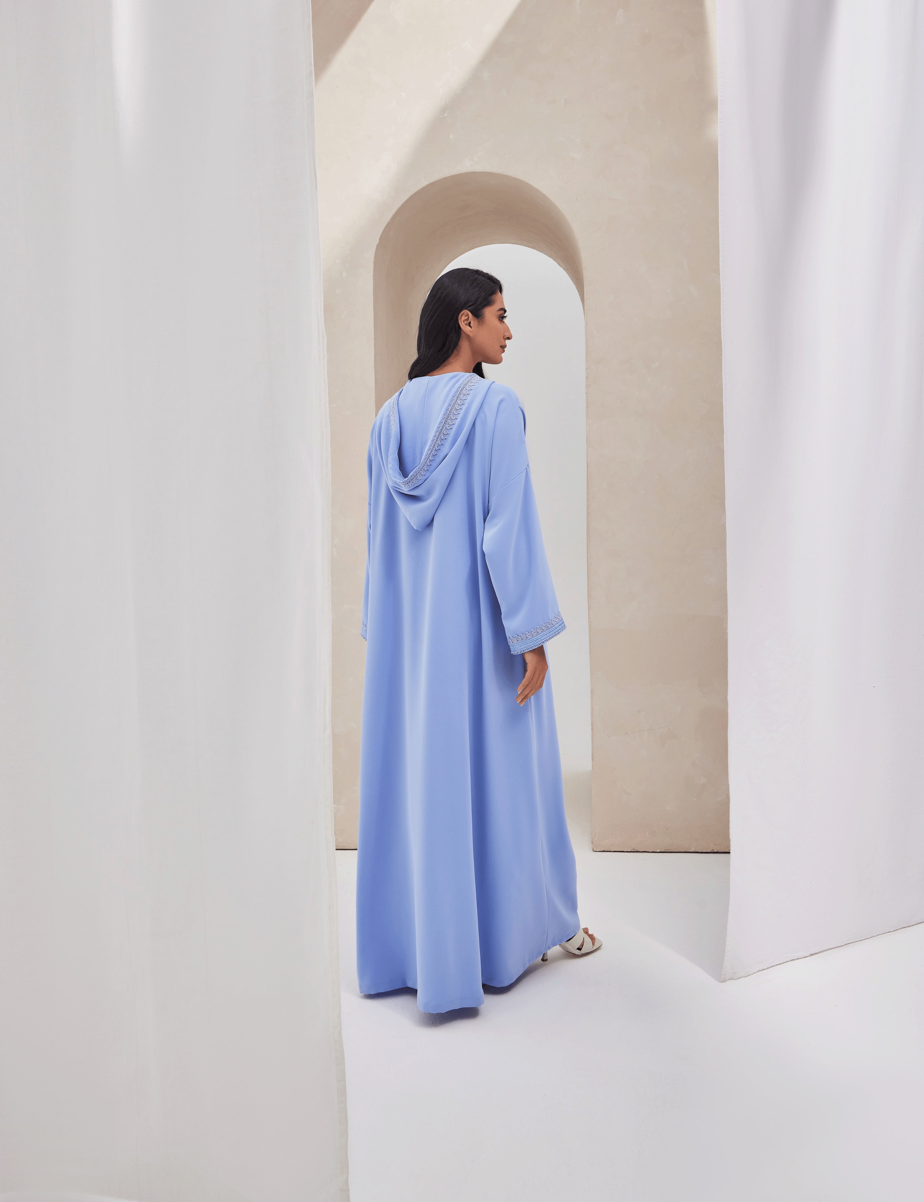 洋書 new Moroccan style Powder Blue Moroccan Style with Hoodie – caftansofficial