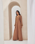 Brown embroidered Caftan
