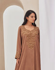 Brown embroidered Caftan