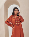 Orange embroidered Caftan