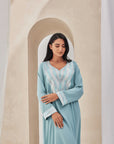 Teal Crepe Caftan