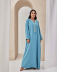 Blue Crepe Caftan
