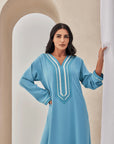 Blue Crepe Caftan