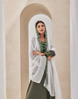 Olive Green Textured Crepe Caftan