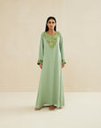 GREEN EMBROIDERED CAFTAN