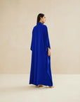 ROYAL BLUE HAND EMBROIDERED LOOSE FIT CAFTAN