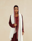 MAROON EMBROIDERED CAFTAN