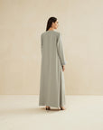 GREY EMBROIDERED CAFTAN