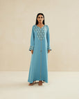 SEA GREEN EMBROIDERED CAFTAN