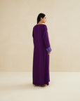 DARK PURPLE EMBROIDERED CAFTAN