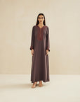 DARK BROWN EMBROIDERED CAFTAN