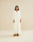 OFF WHITE HAND EMBROIDERED LOOSE FIT CAFTAN