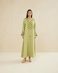 GREEN EMBROIDERED CAFTAN