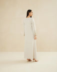 OFF WHITE EMBROIDERED CAFTAN