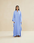 LIGHT BLUE HAND EMBROIDERED LOOSE FIT CAFTAN