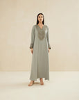 GREY EMBROIDERED CAFTAN