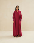 MAGENTA HAND EMBROIDERED LOOSE FIT CAFTAN