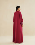 MAGENTA HAND EMBROIDERED LOOSE FIT CAFTAN