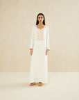 OFF WHITE EMBROIDERED CAFTAN