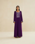 DARK PURPLE EMBROIDERED CAFTAN