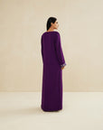 DARK PURPLE EMBROIDERED CAFTAN