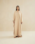 BEIGE TWO TONED LOOSE FIT CAFTAN