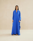 BLUE HAND EMBROIDERED LOOSE FIT CAFTAN