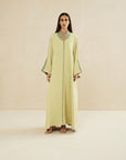 LIGHT GREEN TWO TONED LOOSE FIT CAFTAN