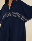 NAVY BLUE HAND EMBROIDERED LOOSE FIT CAFTAN