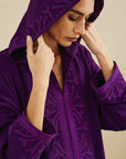 DARK PURPLE MOROCCAN EMBROIDERY HOODIE