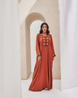 Orange embroidered Caftan