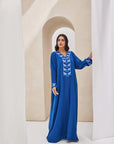 Dark Blue Crepe Caftan