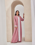 Light Pink Moroccan Style embroidered Caftan