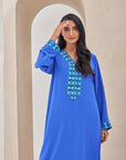 Bright Blue Crepe Caftan